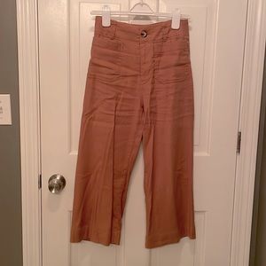 Anthropologie Cropped Linen Pants